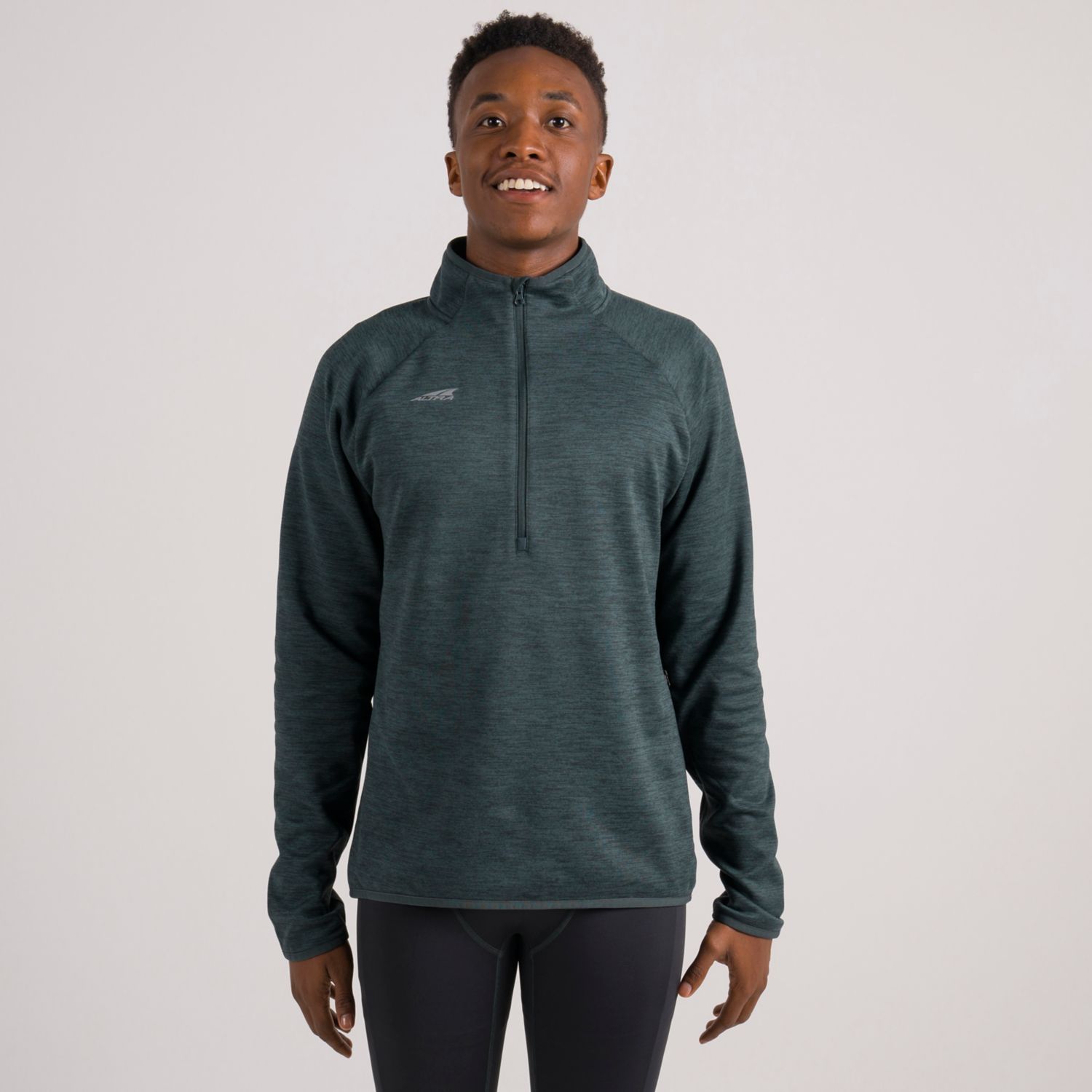 Dark Green Altra Core 1/2 Zip Men's Pullover | KSA-72956319