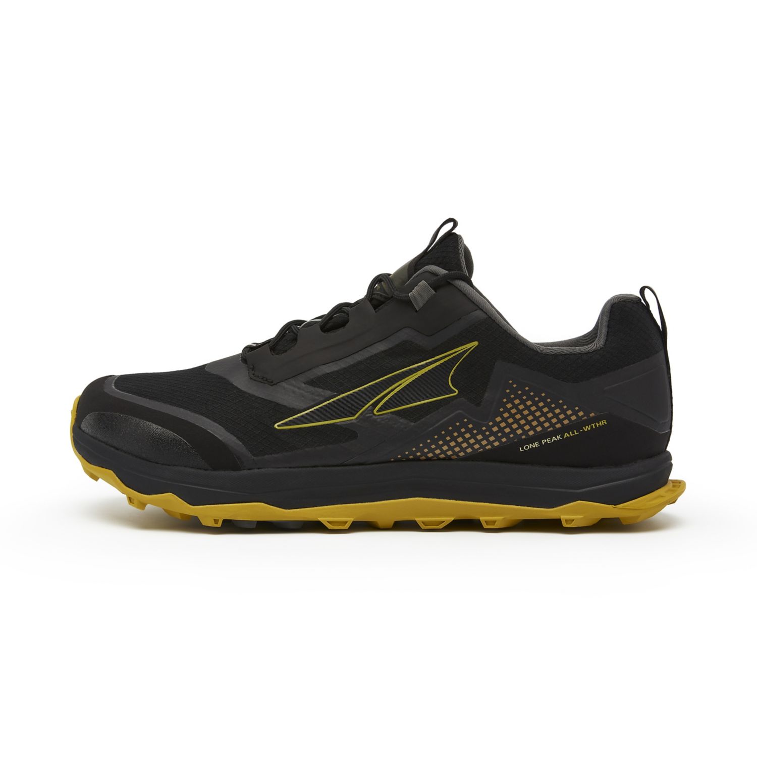 Black / Yellow Altra Lone Peak All-wthr Low Men\'s Trail Running Shoes | KSA-36147589