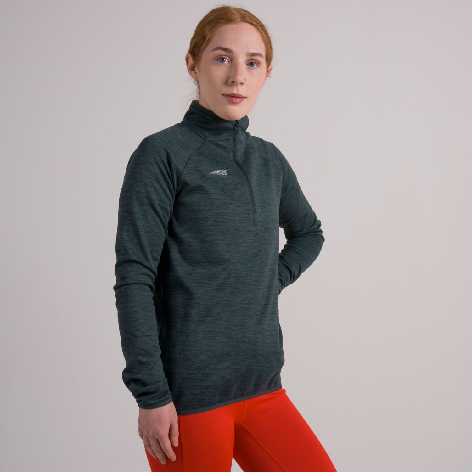 Dark Green Altra Core 1/2 Zip Women's Pullover | KSA-80169549