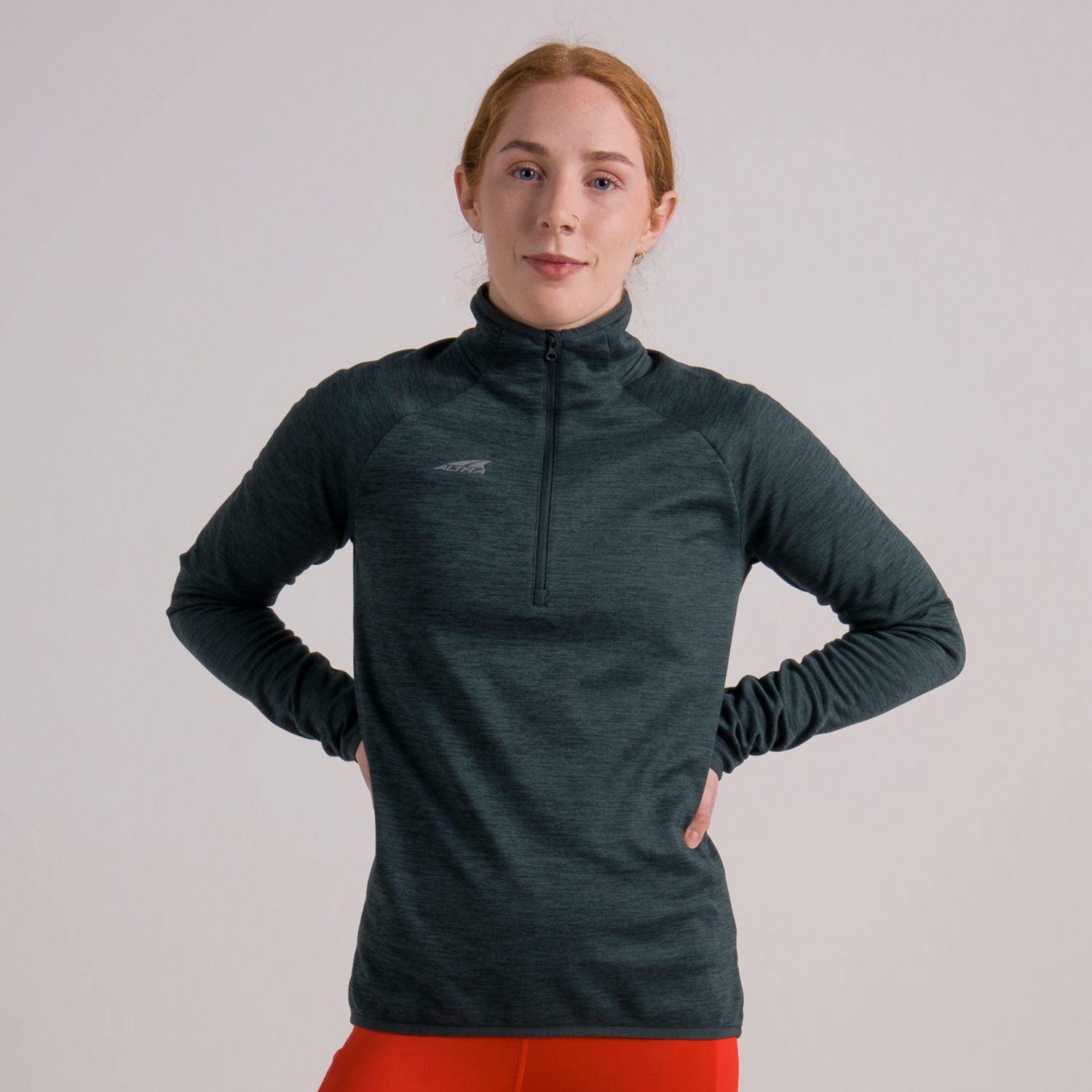 Dark Green Altra Core 1/2 Zip Women\'s Pullover | KSA-80169549