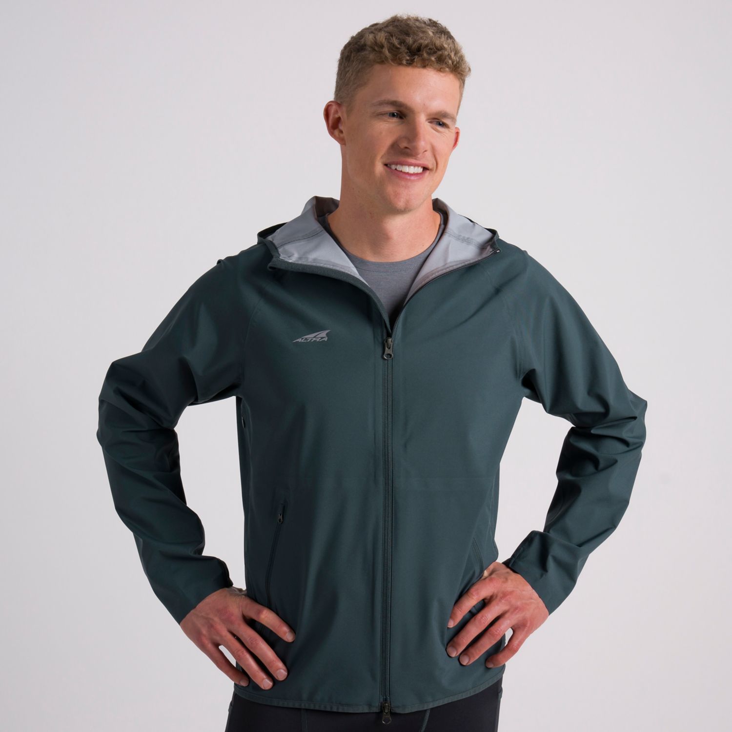 Dark Green Altra Waterproof Men's Running Jackets | KSA-61534909