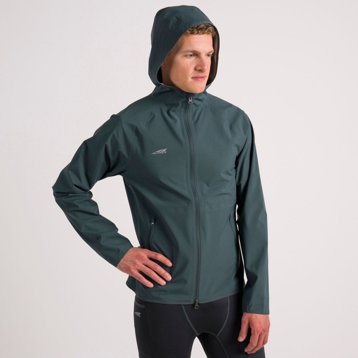 Dark Green Altra Waterproof Men's Running Jackets | KSA-61534909