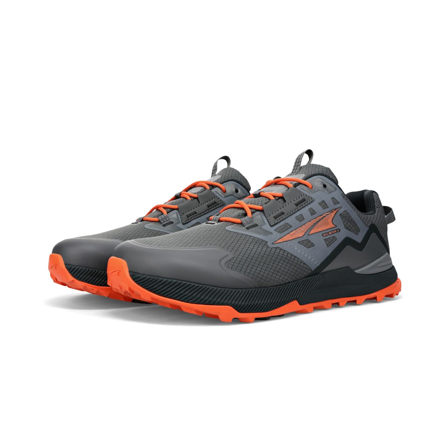 Grey / Orange Altra Lone Peak All-wthr Low 2 Men's Hiking Shoes | KSA-06597439