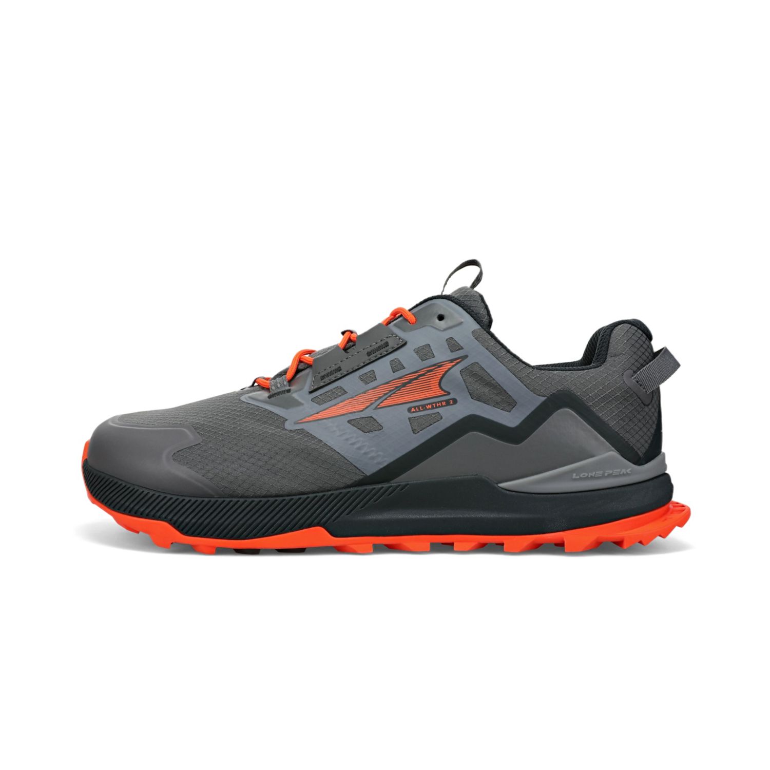 Grey / Orange Altra Lone Peak All-wthr Low 2 Men\'s Hiking Shoes | KSA-06597439