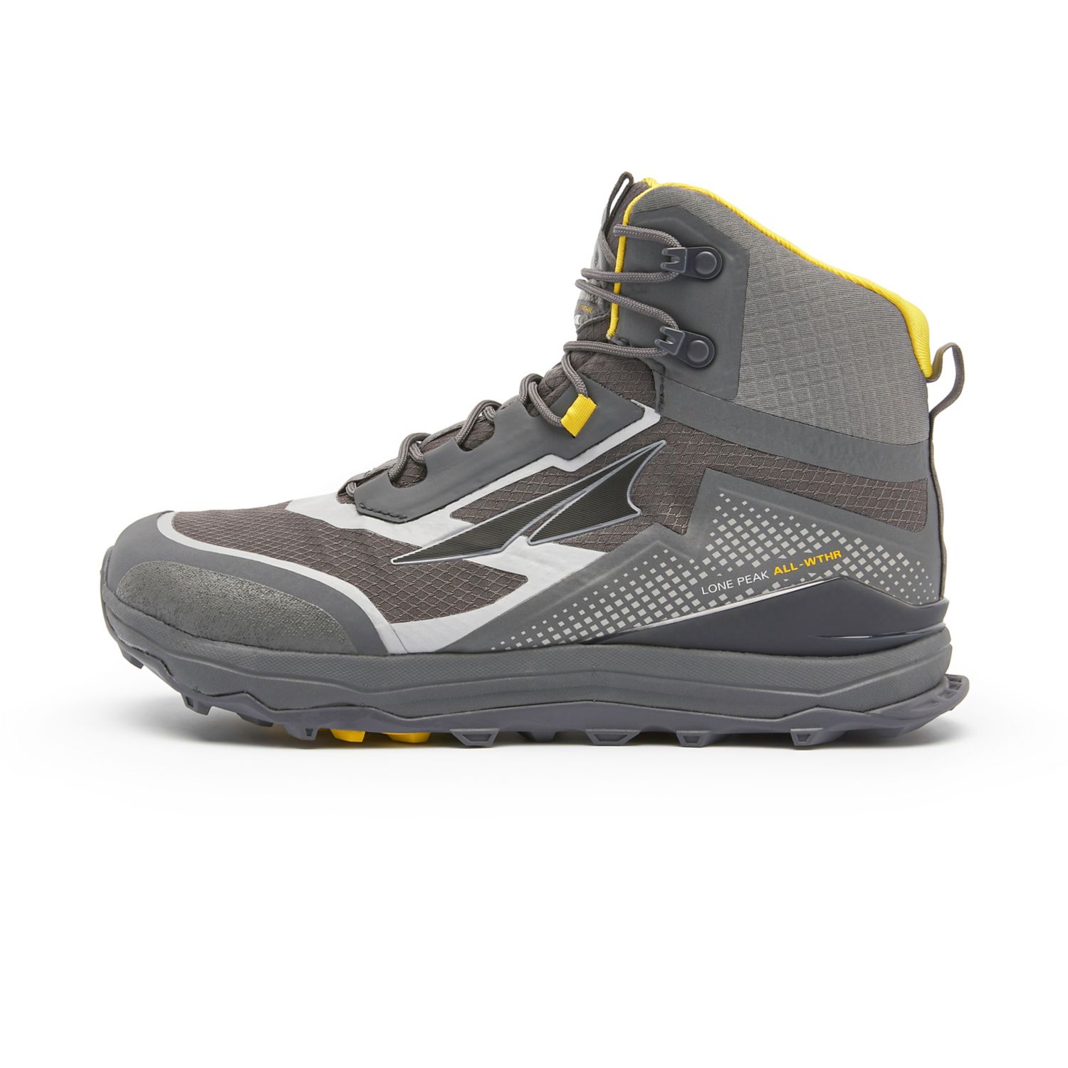 Grey / Yellow Altra Lone Peak All-wthr Mid Men\'s Hiking Boots | KSA-30265879