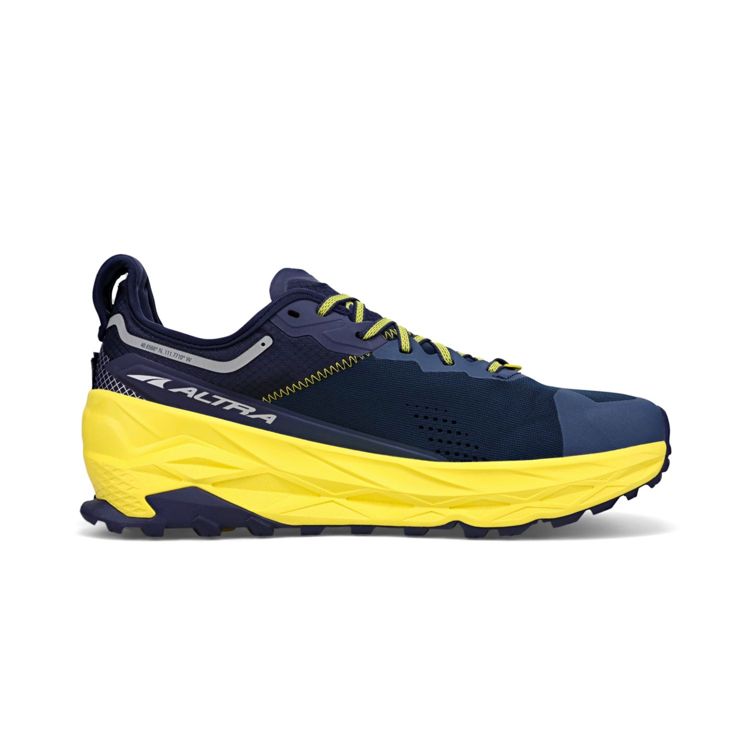 Navy Altra Olympus 5 Men's Trail Running Shoes | KSA-39764859