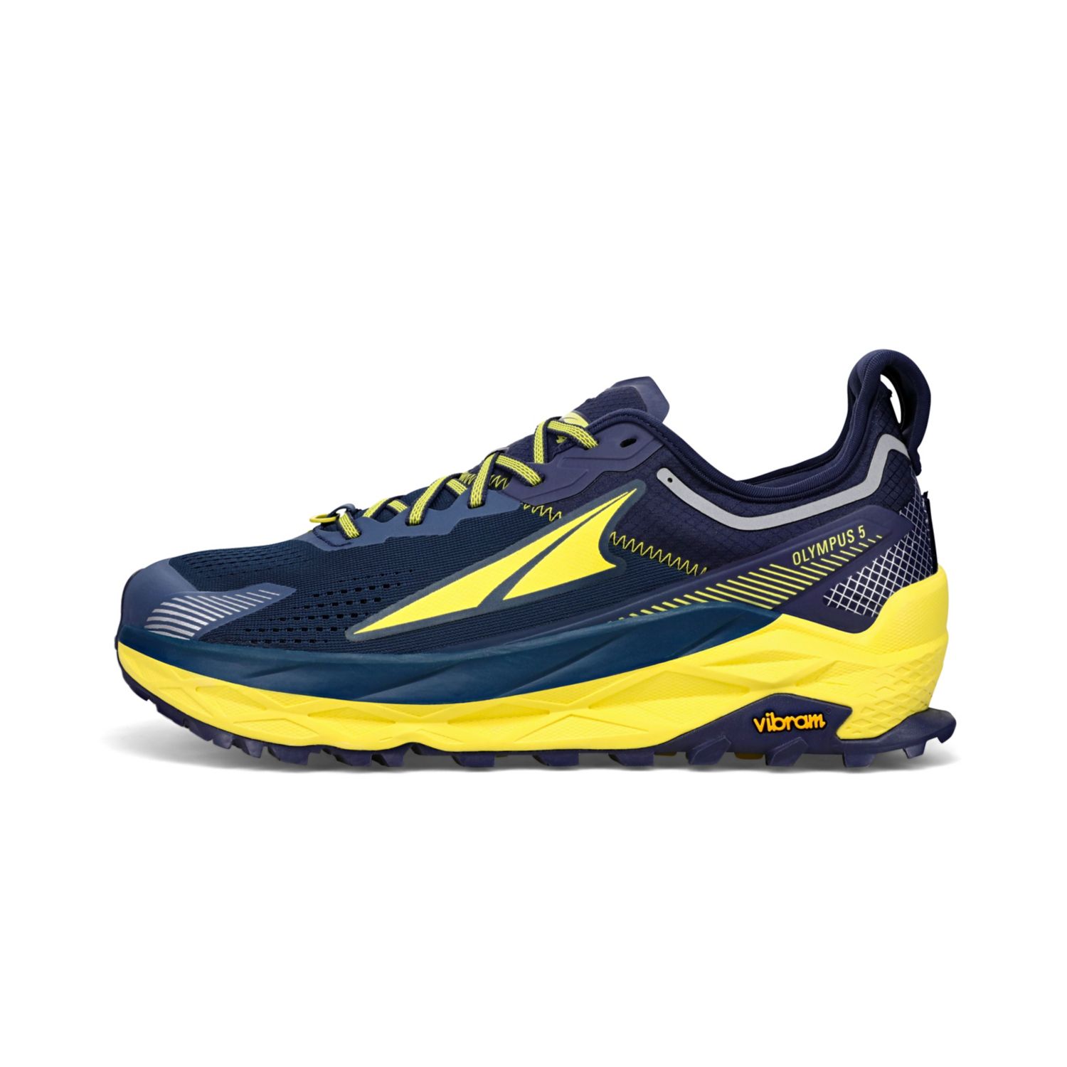 Navy Altra Olympus 5 Men\'s Trail Running Shoes | KSA-39764859