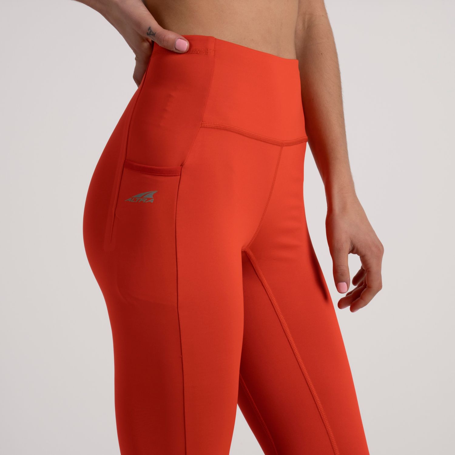 Red Altra Core Crop Women's Running Tights | KSA-40136259