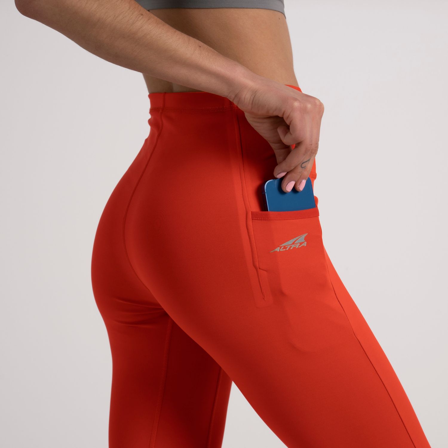 Red Altra Core Crop Women's Running Tights | KSA-40136259